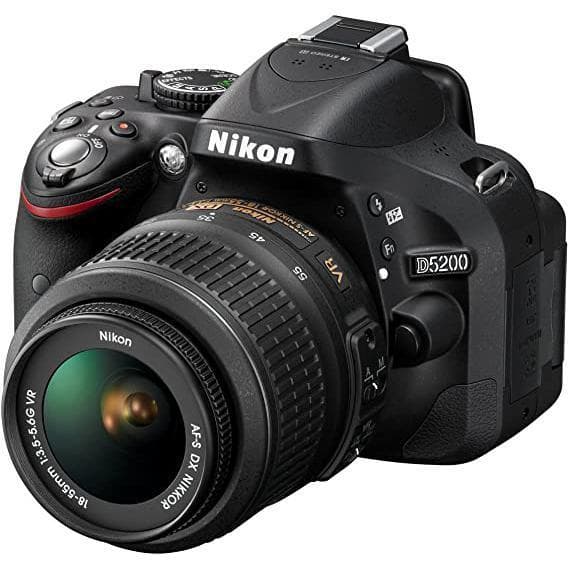 Réflex D5200 - Negro + Nikon AF-S DX Nikkor 18-55mm f/3.5-5.6G ED f/3.5-5.6 de segunda mano en Camera Market