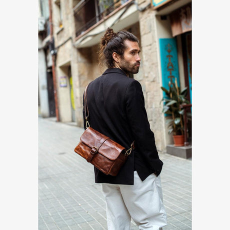 Δερμάτινη τσάντα κάμερας Paris Cognac