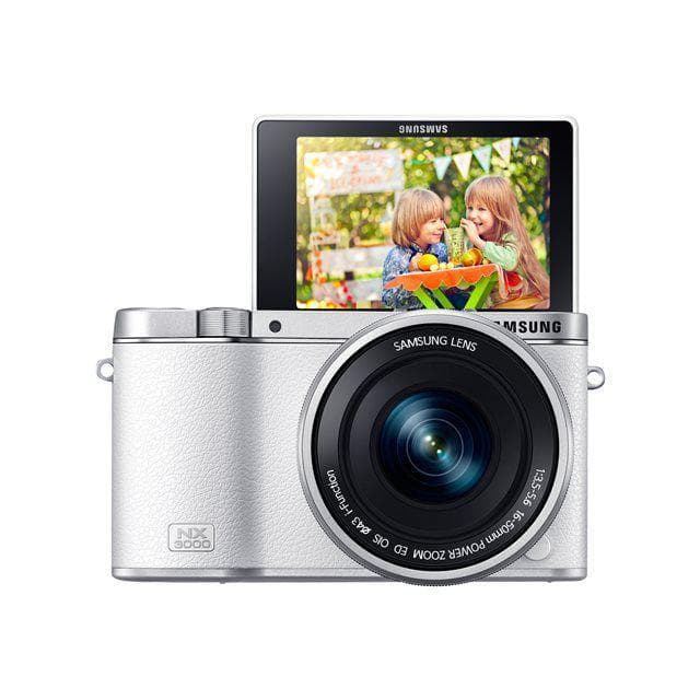 NX3000 - Λευκό + Samsung NX 16-50mm f/3.5-5.6 Power Zoom ED OIS + 50-200mm f/4.0-5.6 ED OIS III f/3.5-5.6 + f/4-5.6 · imagen principal