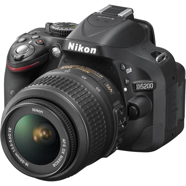 SLR D5200 - Black + Nikon AF-S DX Nikkor 18-55mm f/3.5-5.6G ED VR f/3.5-5.6  · main image